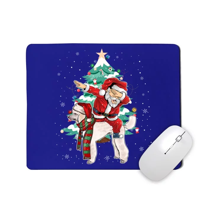 Funny Poodle Christmas Tree Dabbing Santa Xmas Gift Mousepad