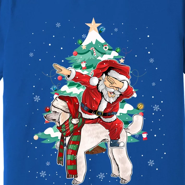 Funny Poodle Christmas Tree Dabbing Santa Xmas Gift Premium T-Shirt