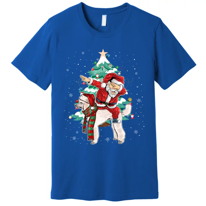 Funny Poodle Christmas Tree Dabbing Santa Xmas Gift Premium T-Shirt