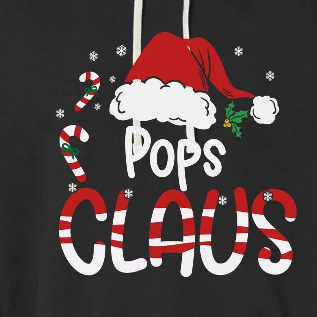 Funny Pops Claus Christmas Pajamas Santa Hat Costume Garment-Dyed Fleece Hoodie