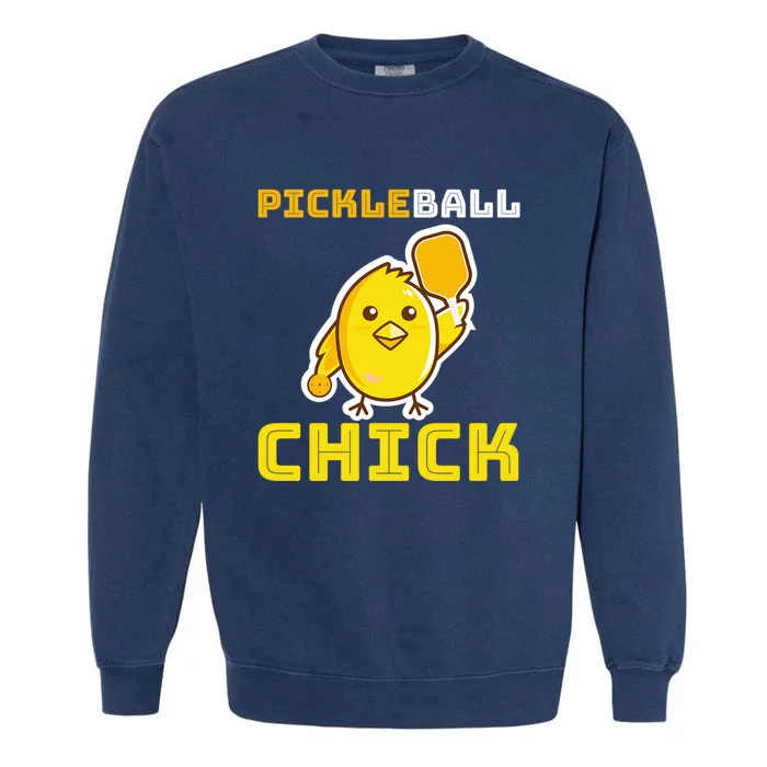 Funny Pickleball Chick Garment-Dyed Sweatshirt