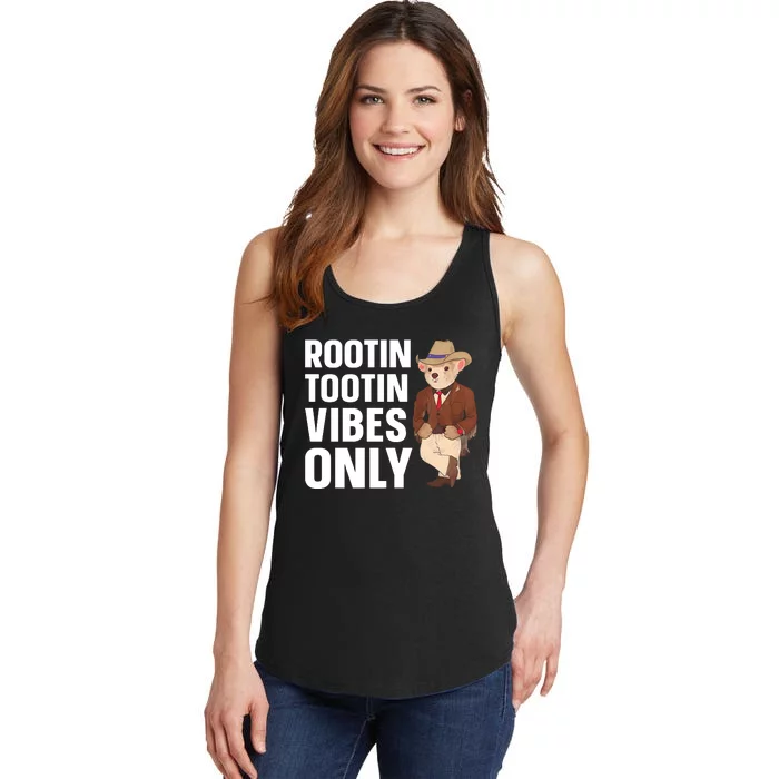 Funny Possum Cowboy Rootin Tootin Vibes Only Premium Ladies Essential Tank