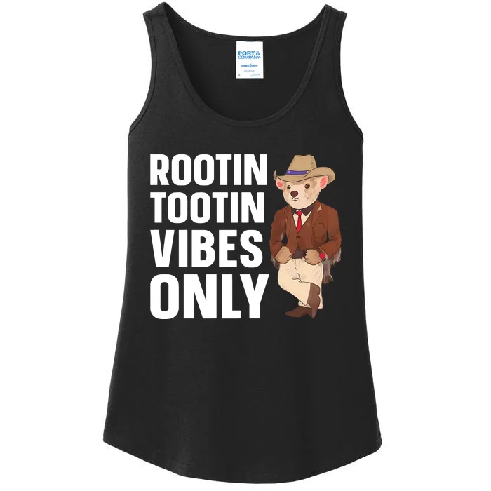 Funny Possum Cowboy Rootin Tootin Vibes Only Premium Ladies Essential Tank