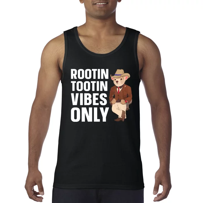 Funny Possum Cowboy Rootin Tootin Vibes Only Premium Tank Top