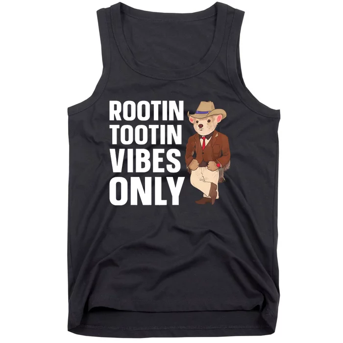 Funny Possum Cowboy Rootin Tootin Vibes Only Premium Tank Top