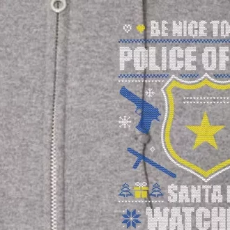 Funny Policeman Christmas Police Officer Ugly Christmas Full Zip Hoodie