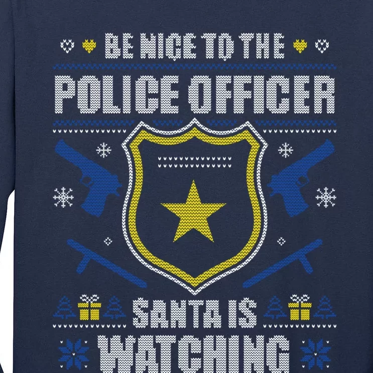 Funny Policeman Christmas Police Officer Ugly Christmas Tall Long Sleeve T-Shirt