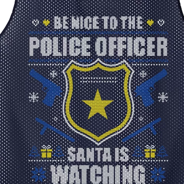 Funny Policeman Christmas Police Officer Ugly Christmas Mesh Reversible Basketball Jersey Tank