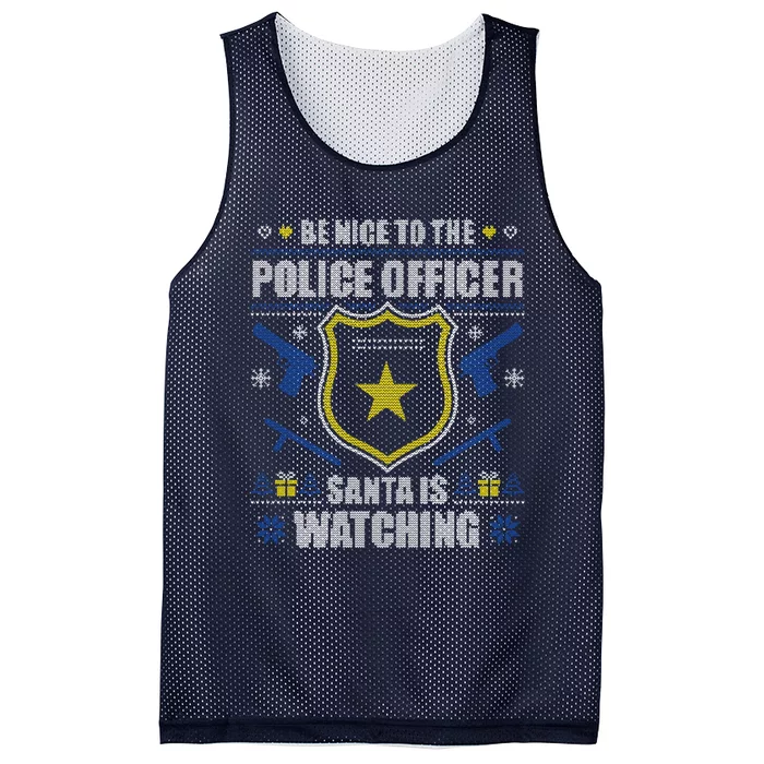 Funny Policeman Christmas Police Officer Ugly Christmas Mesh Reversible Basketball Jersey Tank