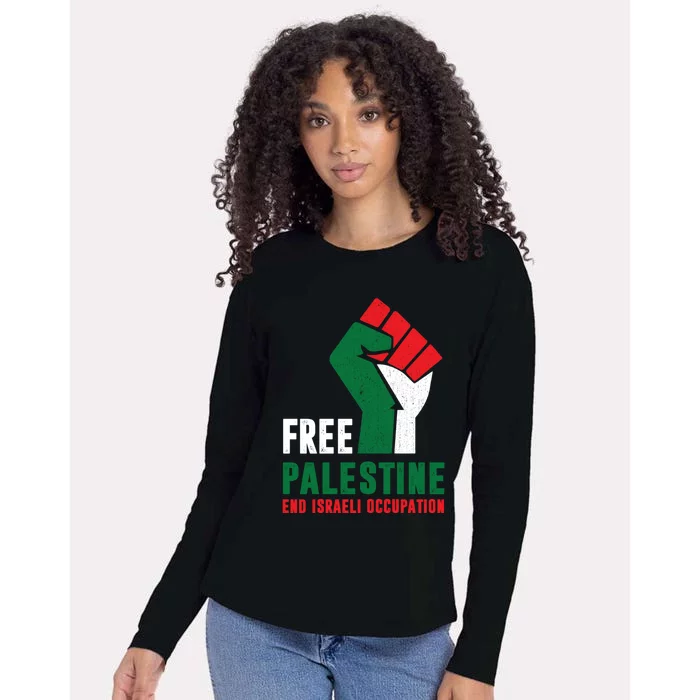 Free Palestine Cool Gift Gaza Freedom End Israeli Occupation Cute Gift Womens Cotton Relaxed Long Sleeve T-Shirt