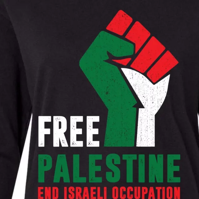 Free Palestine Cool Gift Gaza Freedom End Israeli Occupation Cute Gift Womens Cotton Relaxed Long Sleeve T-Shirt