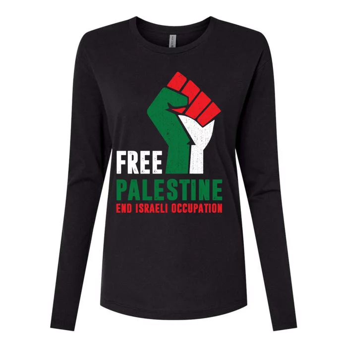 Free Palestine Cool Gift Gaza Freedom End Israeli Occupation Cute Gift Womens Cotton Relaxed Long Sleeve T-Shirt