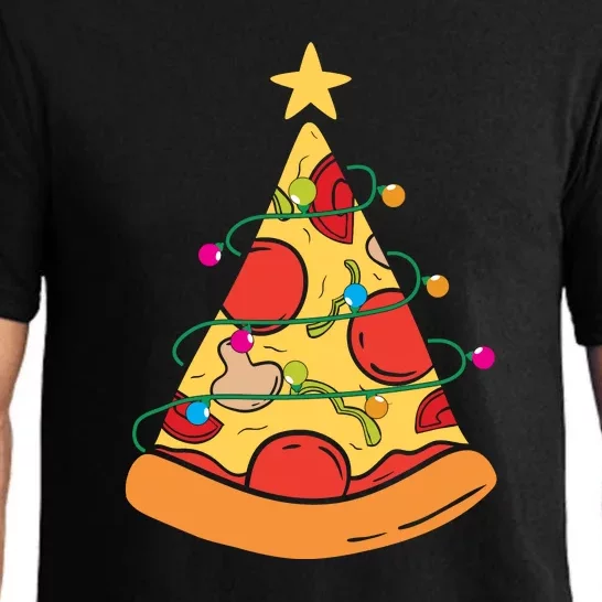 Funny Pizza Christmas Tree Lights Funny Xmas Pajama Set