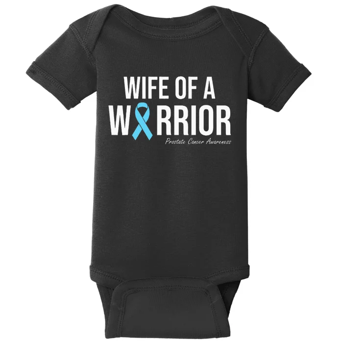 Family Prostate Cancer Awareness Light Blue Wife Warrior Baby Bodysuit