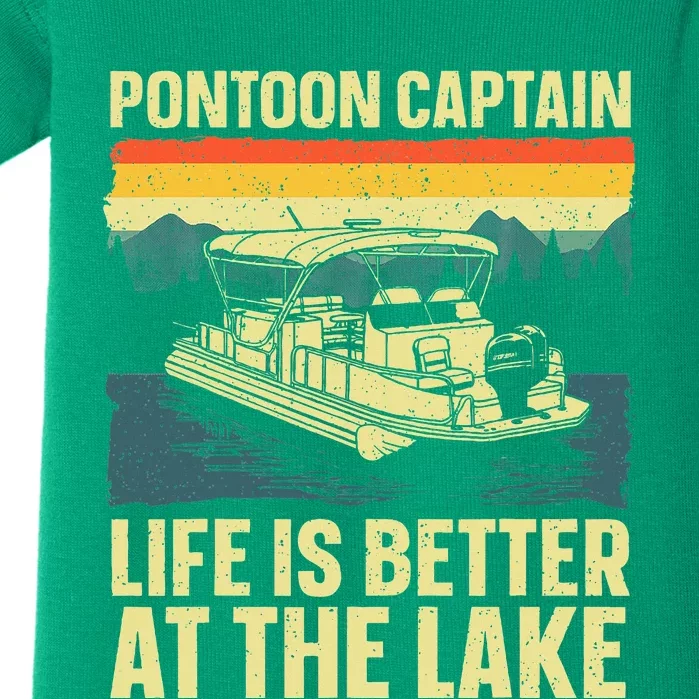 Funny Pontoon Captain Art For Pontoon Baby Bodysuit