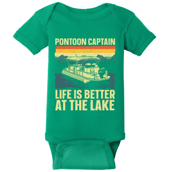 Funny Pontoon Captain Art For Pontoon Baby Bodysuit