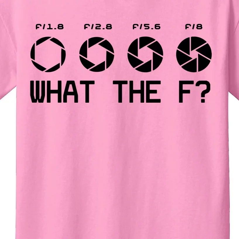 Funny Photography Camera Fstop Lens What The F T Kids T-Shirt