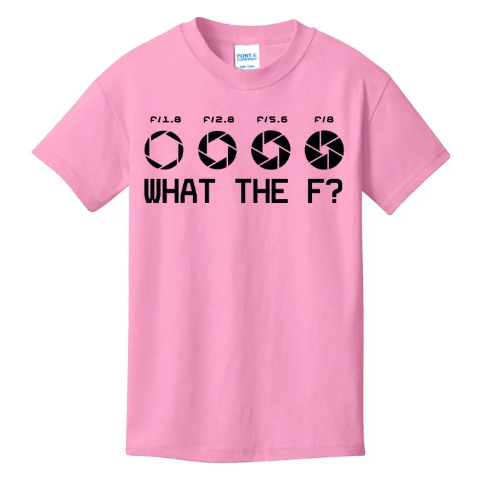 Funny Photography Camera Fstop Lens What The F T Kids T-Shirt