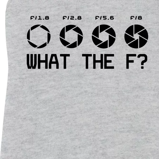 Funny Photography Camera Fstop Lens What The F T Women's Racerback Tank