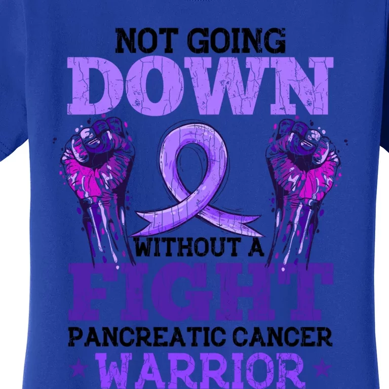 Fighting Pancreatic Cancer Warrior Awareness Purple Graphic Gift Women's T-Shirt