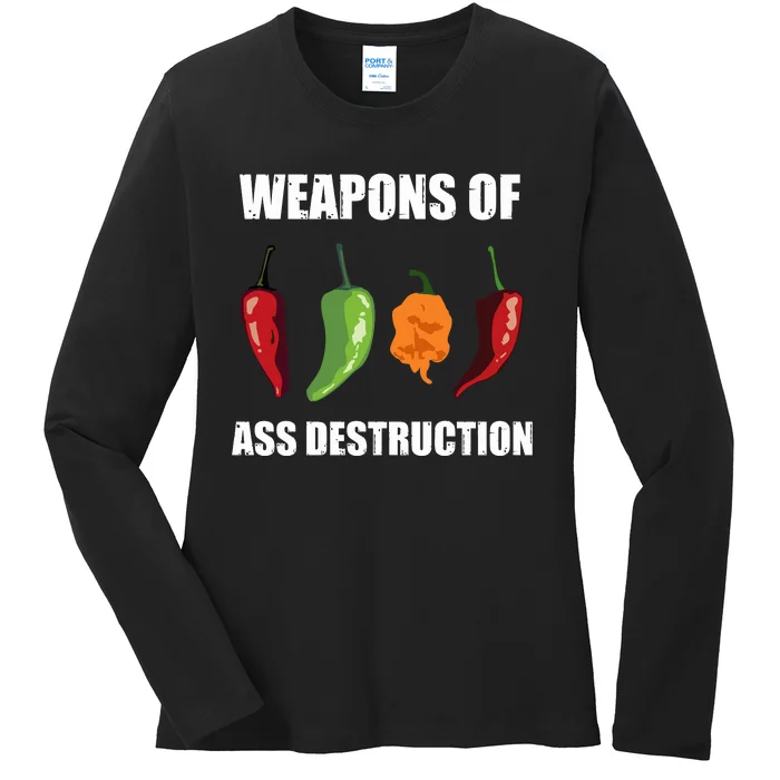 Funny Pepper Chili Head Spicy Hot Foods Gift Ladies Long Sleeve Shirt