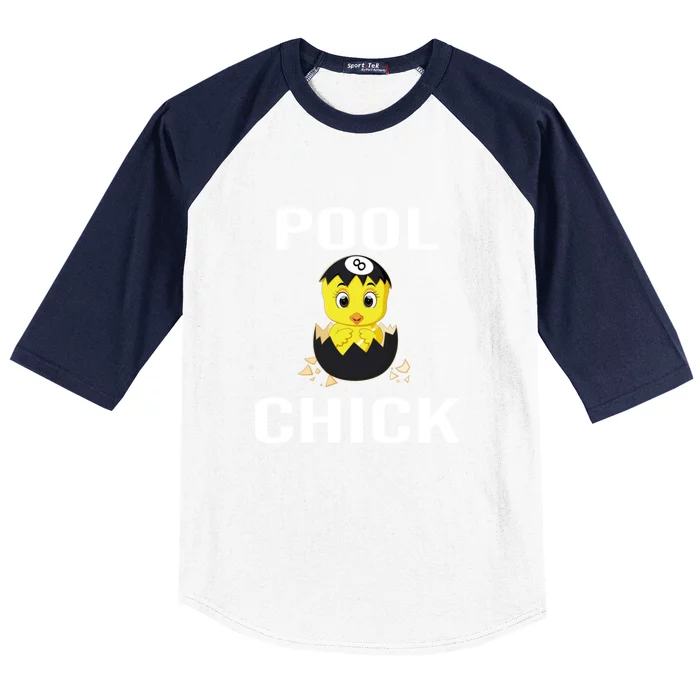 Funny Pool Chick Billiards Gift For Father’s Day Baseball Sleeve Shirt