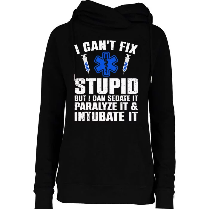 Funny Paramedic Design For Men Women EMT Paramedic EMS Lover Womens Funnel Neck Pullover Hood