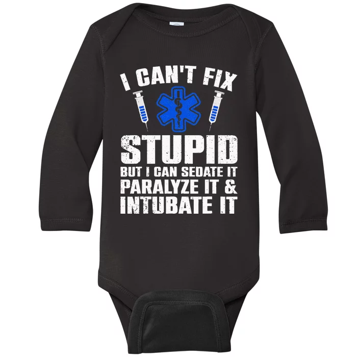 Funny Paramedic Design For Men Women EMT Paramedic EMS Lover Baby Long Sleeve Bodysuit