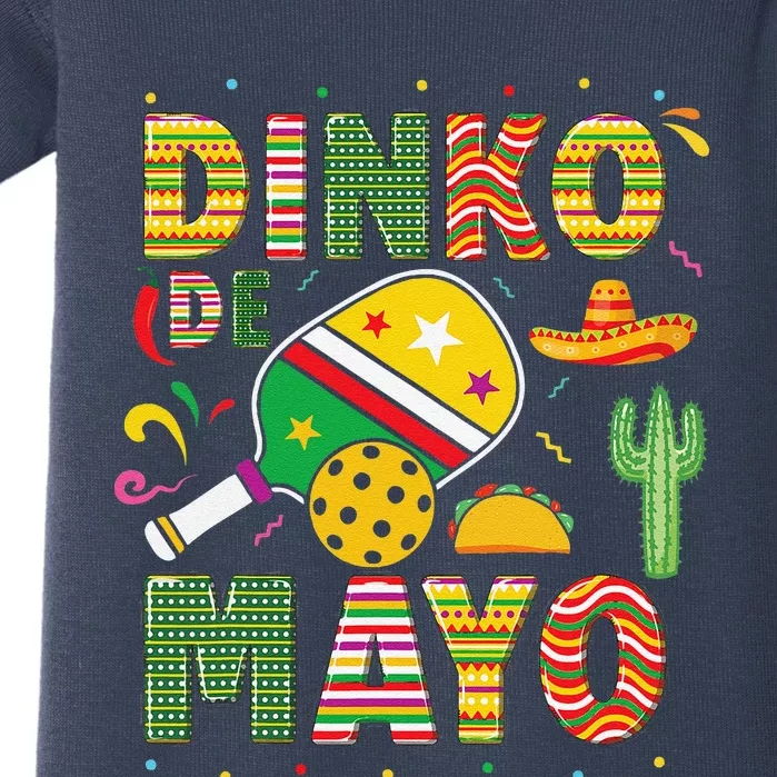 Funny Pickleball Dinko De Mayo Cinco De Mayo Pickleball Pun Baby Bodysuit