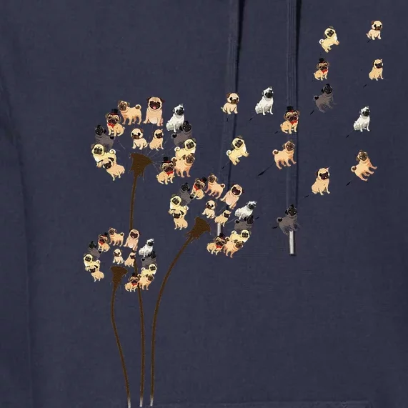 Flower Pug Dogs Dandelion Funny Animal Lovers S Premium Hoodie