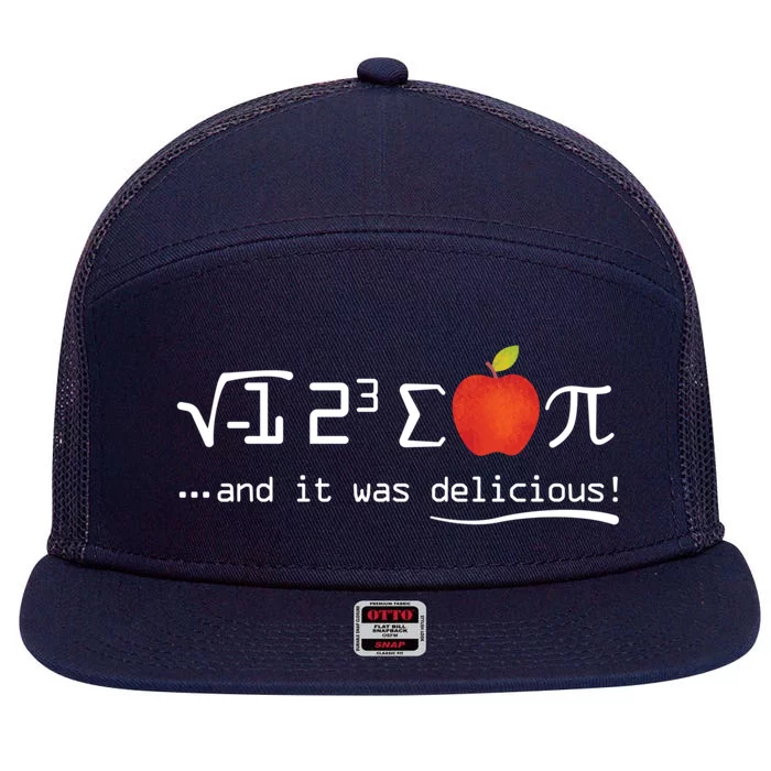 Funny Pi Day I Ate Some Apple Pie Math Geek Nerd Gift 7 Panel Mesh Trucker Snapback Hat