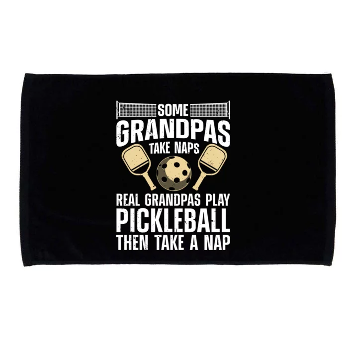 Funny Pickleball Design Grandpa Pickleball Player Gift Microfiber Hand Towel