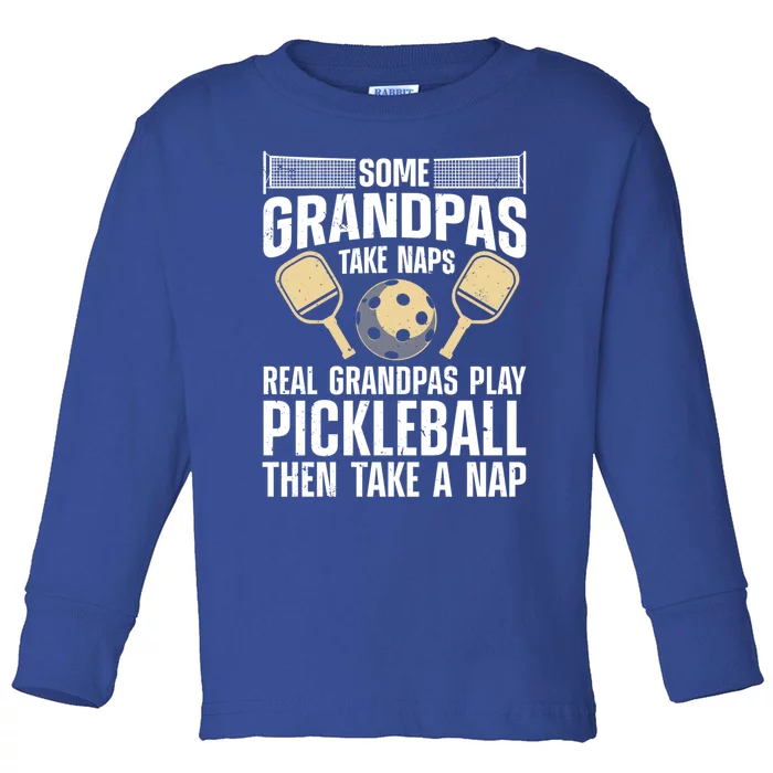 Funny Pickleball Design Grandpa Pickleball Player Gift Toddler Long Sleeve Shirt