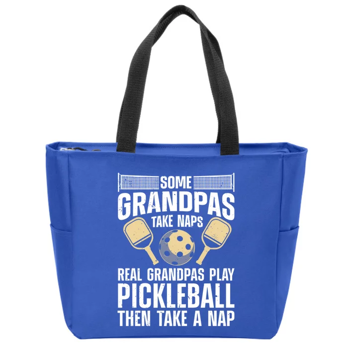 Funny Pickleball Design Grandpa Pickleball Player Gift Zip Tote Bag