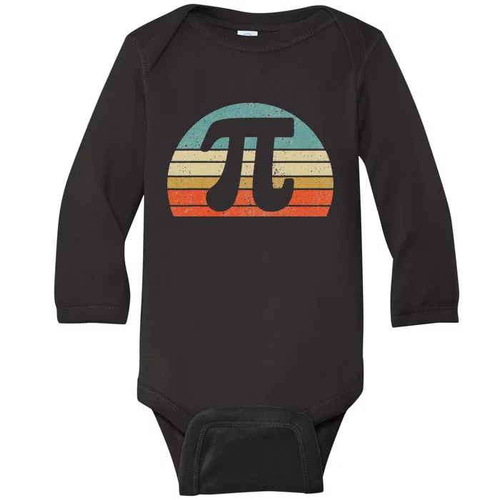 Funny Pi Day Vintage Nerd Geek Pie 3.14 Cute Sunset Diy Baby Long Sleeve Bodysuit