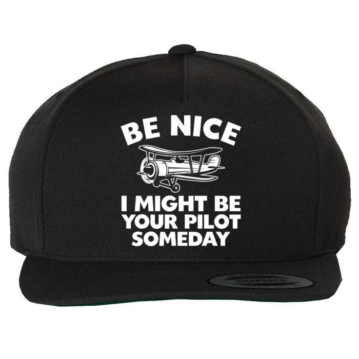 Funny Pilot Design For Aviation Airplane Pilot Wool Snapback Cap