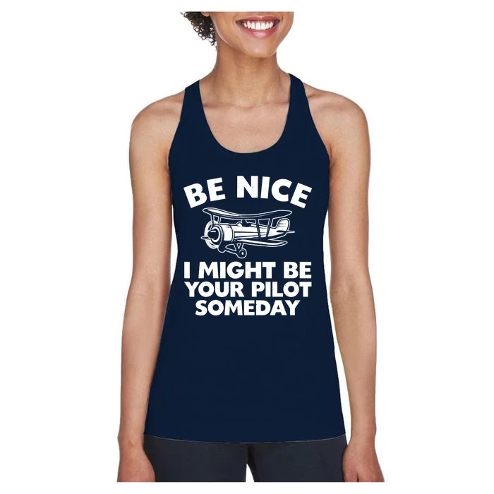 Funny Pilot Design For Aviation Airplane Pilot Women's Racerback Tank