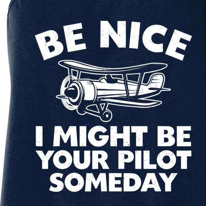 Funny Pilot Design For Aviation Airplane Pilot Women's Racerback Tank