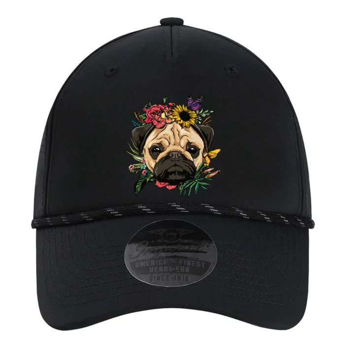 Floral Pug Dog Spring Nature Dog Lovers Performance The Dyno Cap