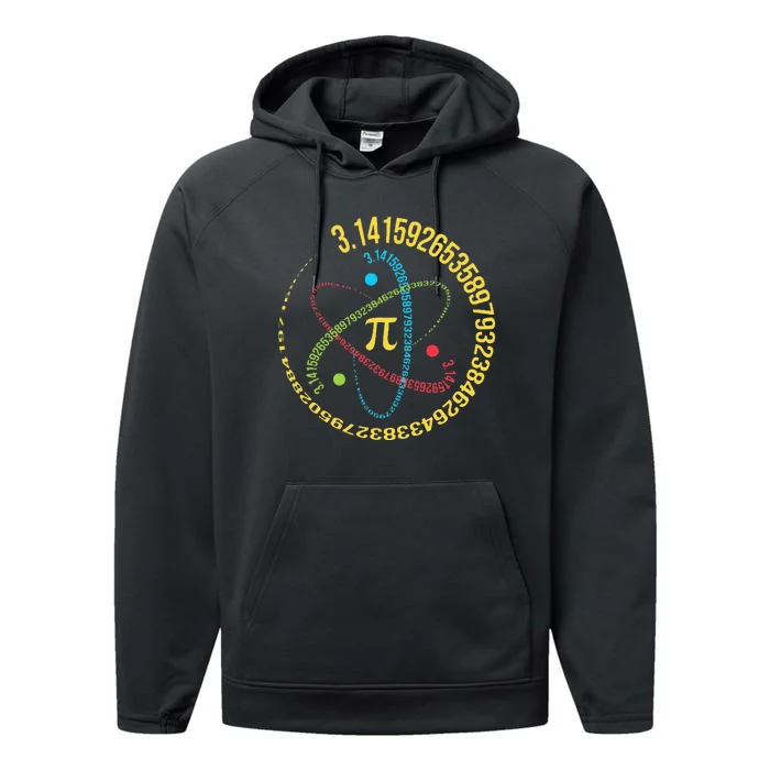 Funny Pi Day Spiral Pi Math For Pi Day Groovy Performance Fleece Hoodie