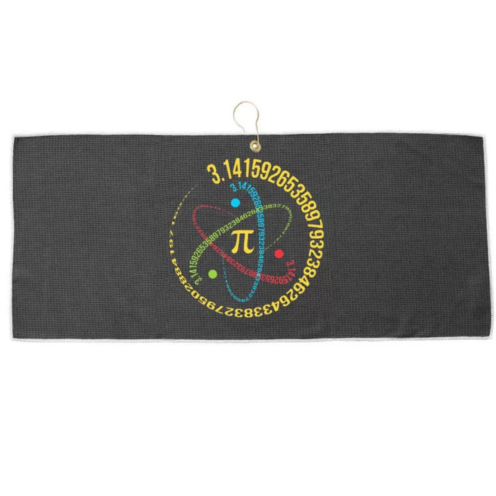 Funny Pi Day Spiral Pi Math For Pi Day Groovy Large Microfiber Waffle Golf Towel