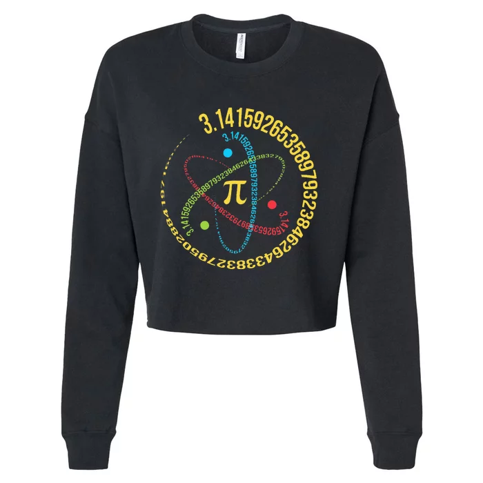 Funny Pi Day Spiral Pi Math For Pi Day Groovy Cropped Pullover Crew