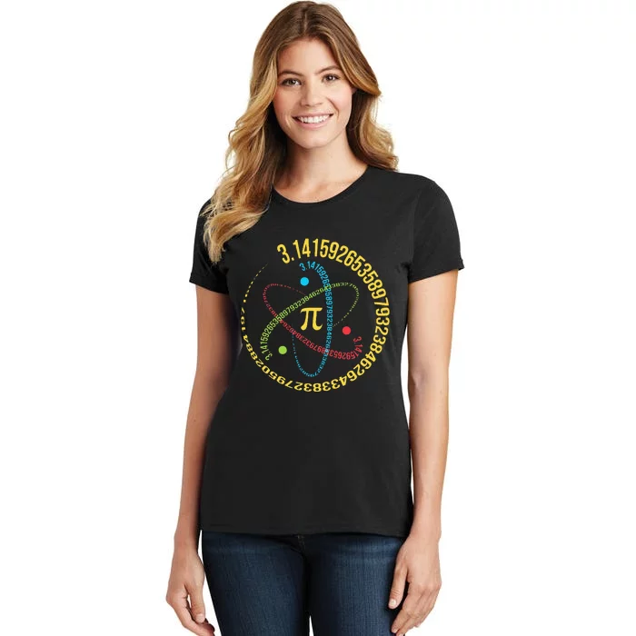 Funny Pi Day Spiral Pi Math For Pi Day Groovy Women's T-Shirt