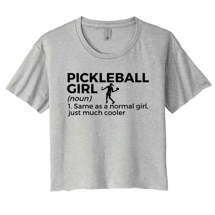 Funny Pickleball Definition Gift Women's Crop Top Tee