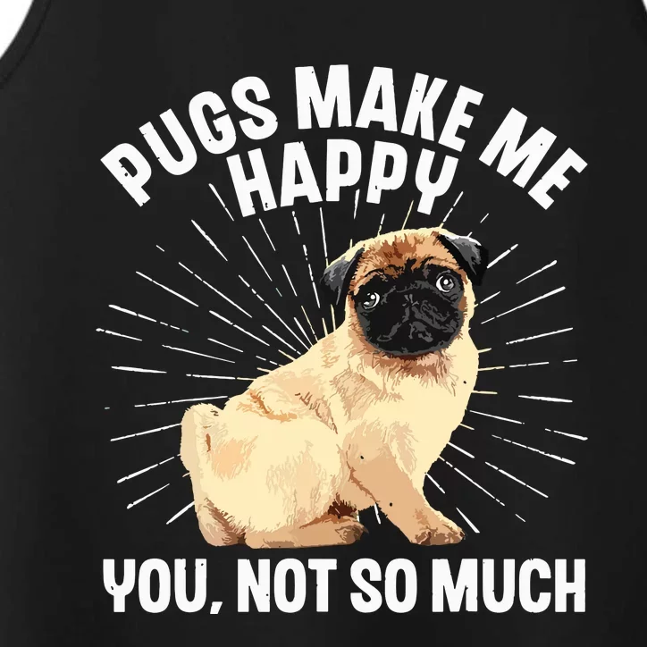 Funny Pug Design For Men Women Puppy Pet Dog Breed Pug Lover Performance Tank