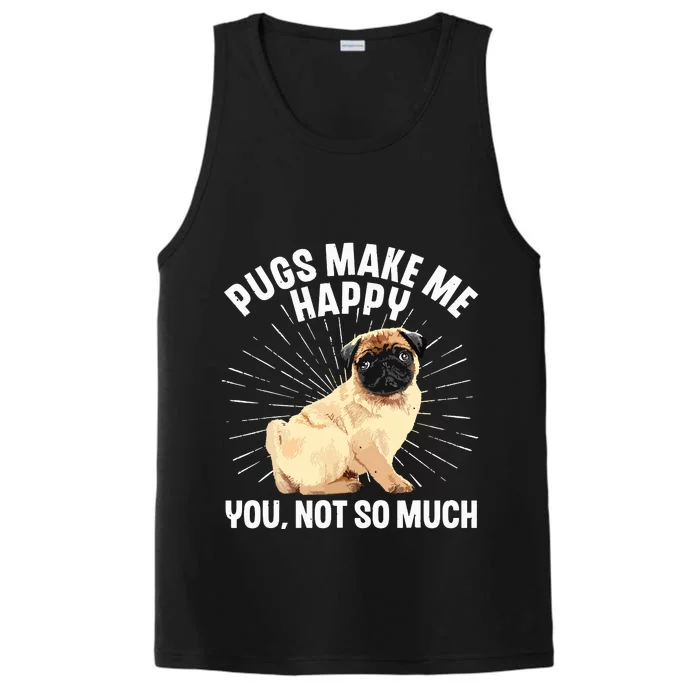 Funny Pug Design For Men Women Puppy Pet Dog Breed Pug Lover Performance Tank