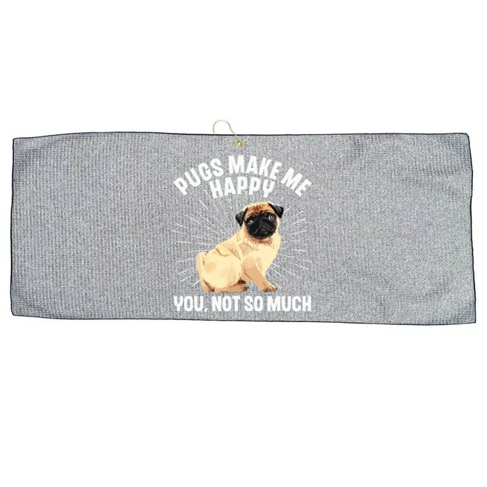 Funny Pug Design For Men Women Puppy Pet Dog Breed Pug Lover Large Microfiber Waffle Golf Towel