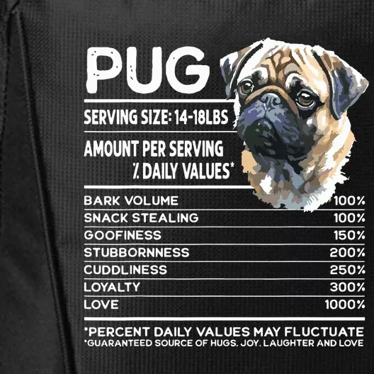 Funny Pug Dog Lover Pug Humor Pug Owner Cute Pug City Backpack