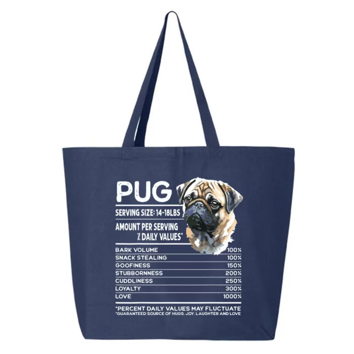 Funny Pug Dog Lover Pug Humor Pug Owner Cute Pug 25L Jumbo Tote