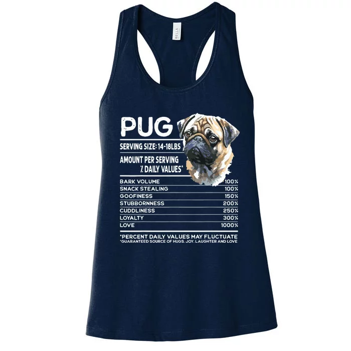 Funny Pug Dog Lover Pug Humor Pug Owner Cute Pug Women's Racerback Tank